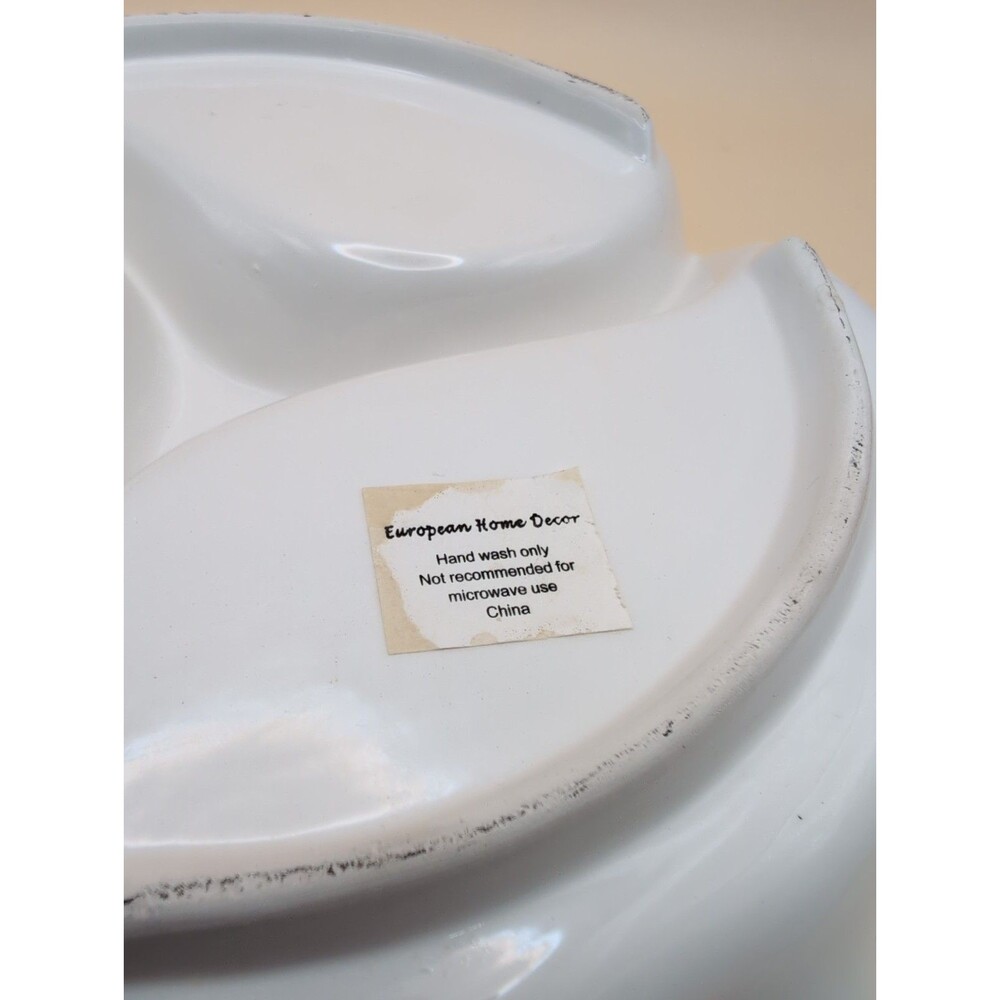 VINTAGE DIVIDED 3 SECTION SERVING DISH 10'' - Picture 6 of 7